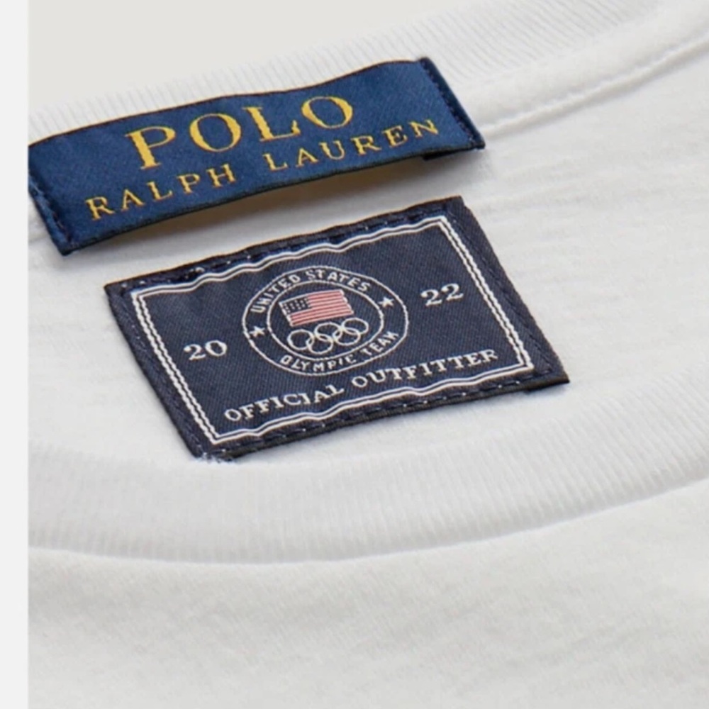Polo Ralph Lauren Mens White Team USA Polo Bear Olympic Tee Shirt Sweater NWT L - Picture 2 of 4